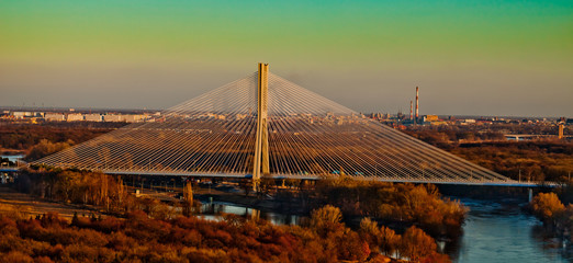 bridge in wroclaw aerial view