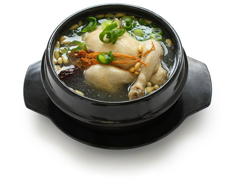samgyetang, chicken soup with ginseng, korean food