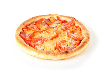 Aromatic pizza isolated on white
