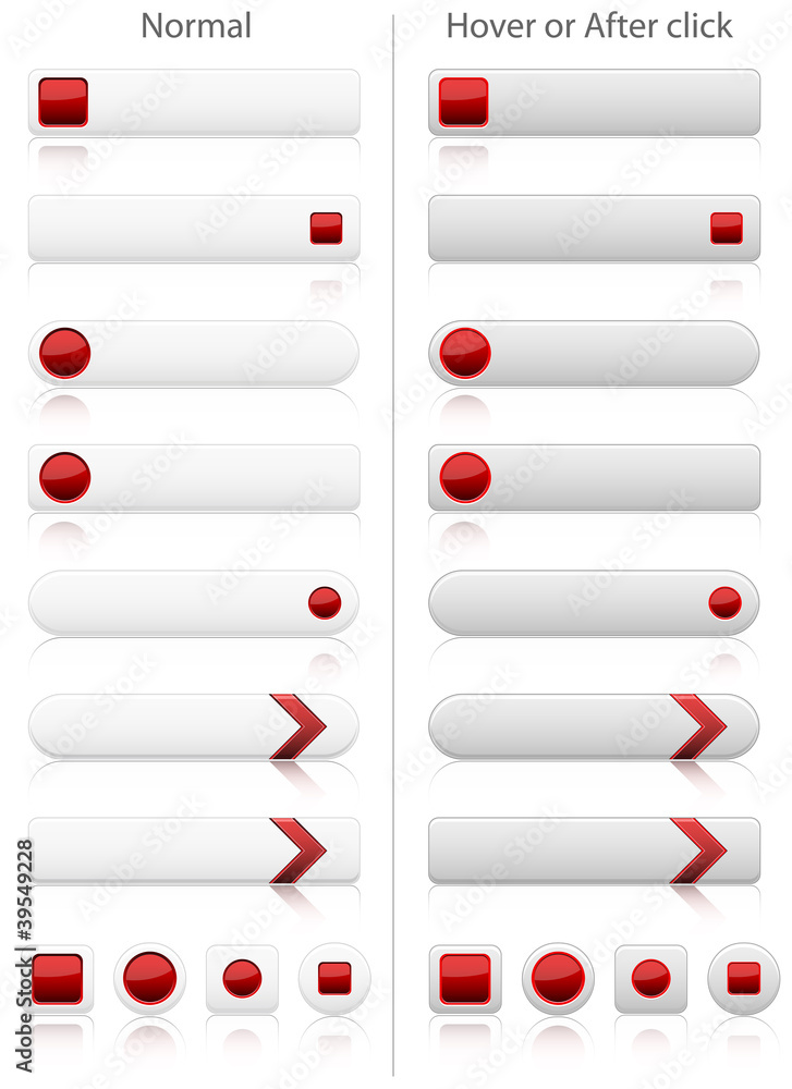 Poster set of web buttons in two positions