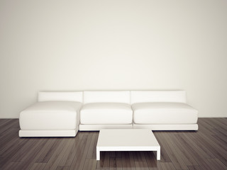 minimal blank interior couch