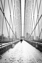 Brooklyn Bridge - bianco e nero - obrazy, fototapety, plakaty