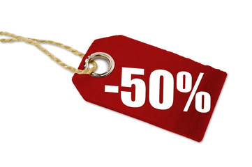 Holzanhänger in Rot 50 %