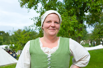 woman in historic garment