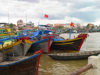 Fototapeta na wymiar Wietnam, Phan Thiet port rybacki