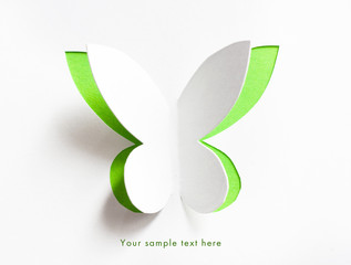 Greeting card whith paper butterfly