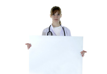 Portrait of the nurse with a board