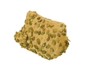healthy bread with sunflower seeds, isolated