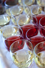 Vin rouge, vin ros&eacute;, vin, boisson, verre, bar, buffet