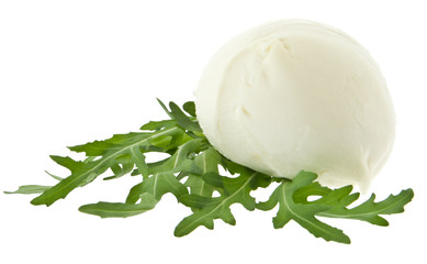 Mozzarella cheese and fresh salad (with clipping path)