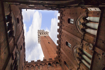 Torre del Mangia and the Piazza del Campo Siena Italy