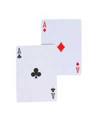 Two aces isolated on white