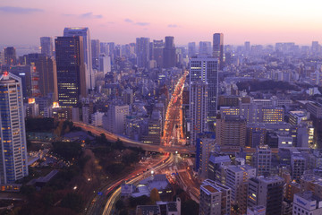 Fototapeta na wymiar Zachód słońca z Tokyo Tower