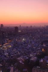 Naklejka premium 東京タワーからの夕焼け