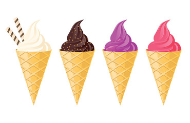 Ice cream in waffle cone - 39557659