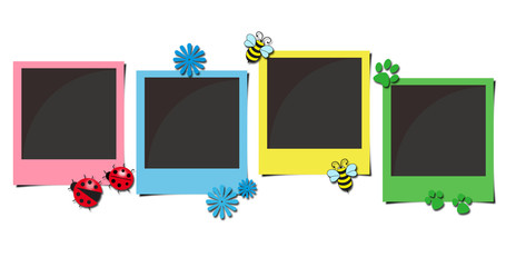 Multicolor polaroid photo frames
