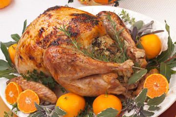 Roasted turkey feast