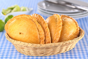 Peruvian snacks called Empanadas (pies) filled with meat