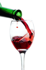 wineglass red wine bottle