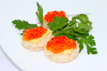snack canape food caviar