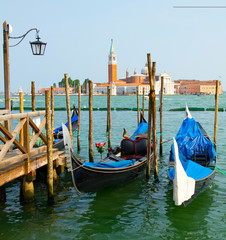 Fototapeta na wymiar Gondolas in Venice .