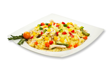 Full plateau with chicken rice