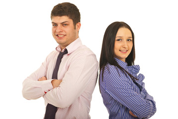 Cheerful business people