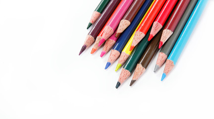 Color pencils isolated on white background