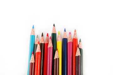 Color pencils isolated on white background