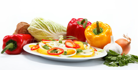 Healthy food. Fresh vegetables. Peppers on a white background.