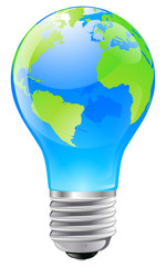 World globe light bulb concept