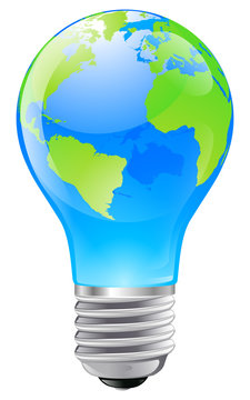 World Globe Light Bulb Concept