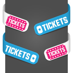 Left and right side signs - Tickets. Vector illustration.