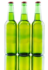 Beer bottles isolated on white background