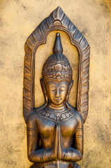 Fototapeta premium The Sculpture of deva status on meditation style