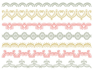 seven decorative lines,  vector