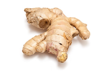 Root Ginger isolated on a white studio background.