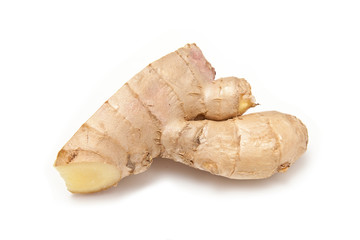 Root Ginger isolated on a white studio background.