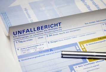 Unfallbericht ausf&uuml;llen