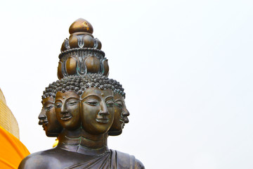 Statues of Buddhas  in the Golden mountain, Bangkok Thailand