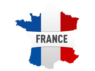 Obraz premium carte drapeau france