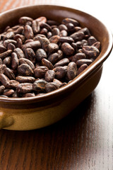 cocoa beans in bowl