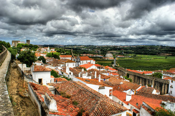 Houses of Obidos, a medieval vilaage in Portugal