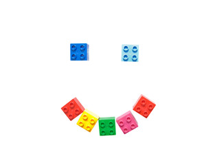 Smile of the plastic toy blocks