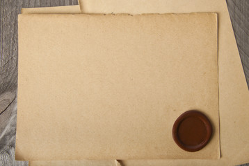 old paper on wood background