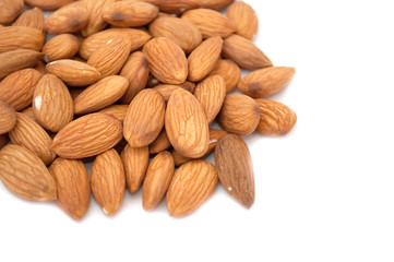 Almonds on White Background
