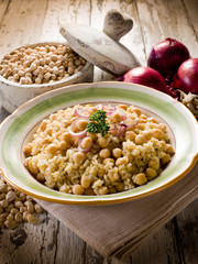 risotto with  chickpeas and onions