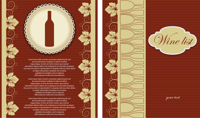 wine list design vector