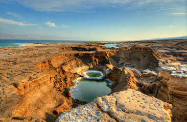 Sink Holes near the Dead Sea in Ein Gedi, Israel