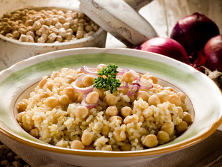 risotto with  chickpeas and onions